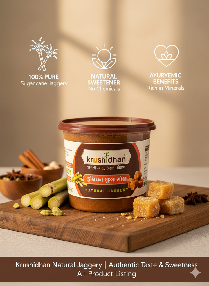 Natural Jaggery (Gud) | Natural & Chemical-Free Desi Gud | 1 Kg